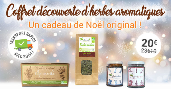 coffret cadeau de Noël d'herbes aromatiques bio